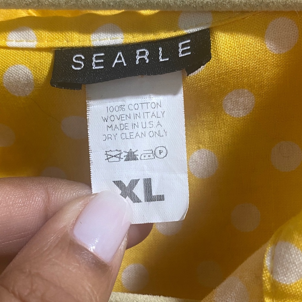 H&M Yellow and White Polka Dot Men's Shirt - Picture 2 of 4